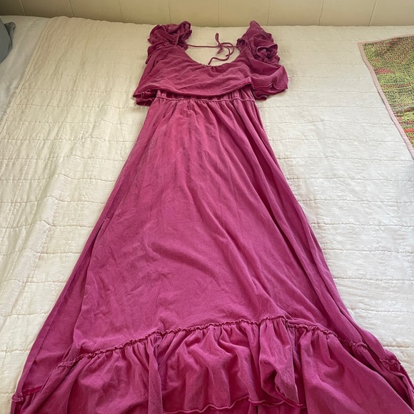 Anthropologie Daily Practice Poppy Ruffled Pink Midi / Maxi Dress • Size: S - Picture 3 of 10